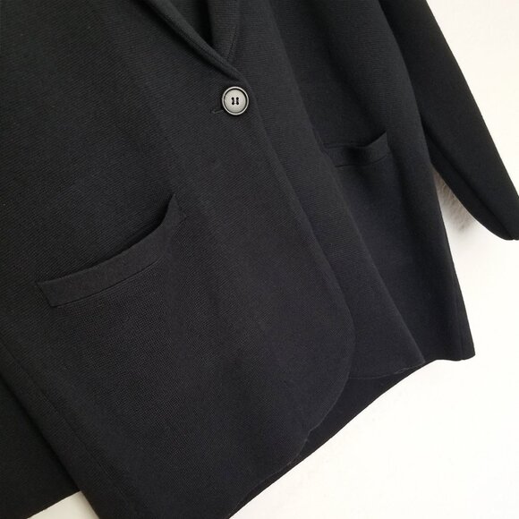 J.Crew Cecile Relaxed Sweater-Blazer Cardigan Jacket M Black Wool Blend BF013 - Picture 15 of 16
